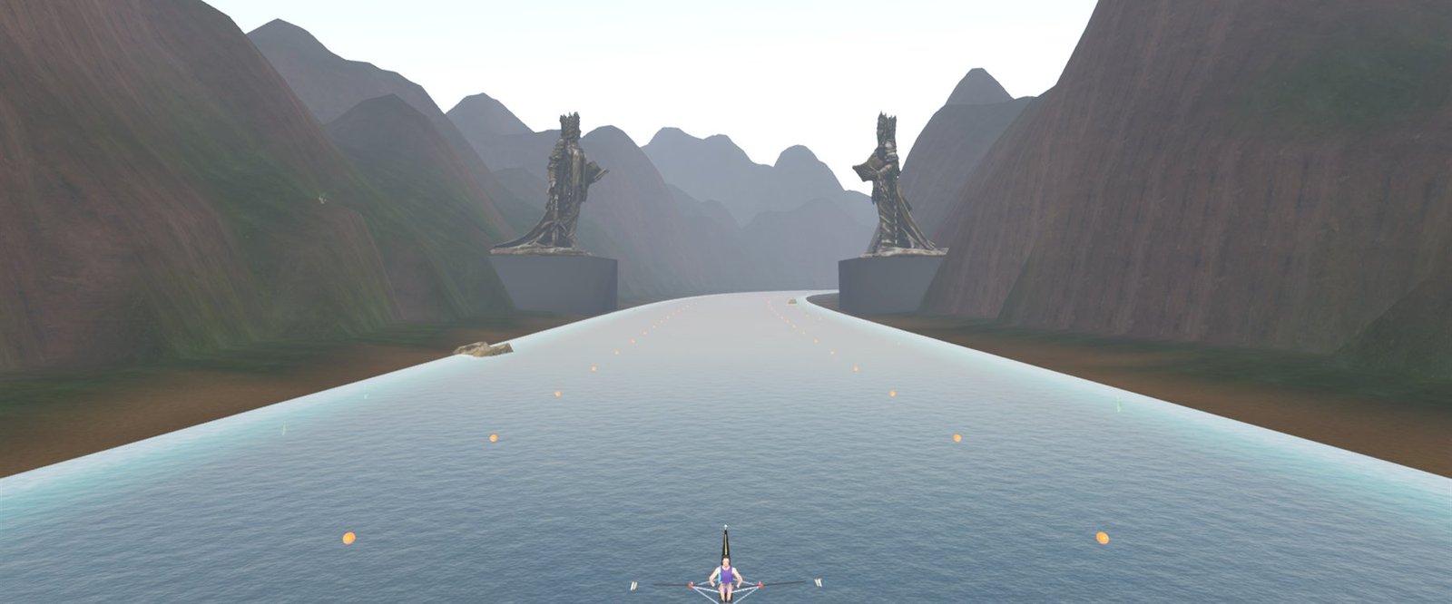 Approaching the two guardian statues on Sentinel Gorge
